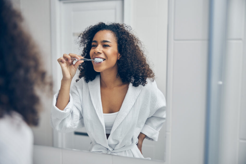 oral hygiene woman brushing 